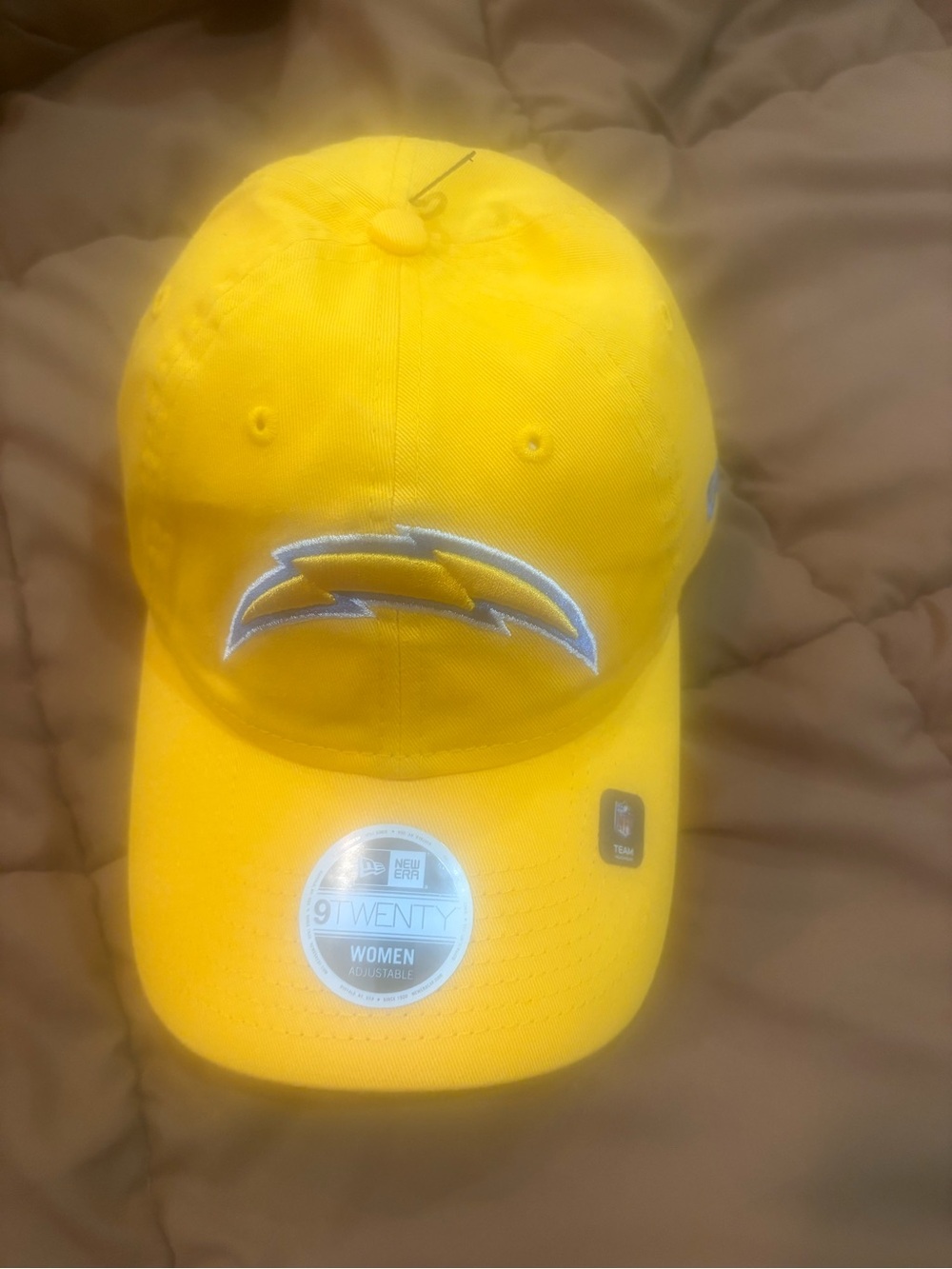 New Era Yellow Women's 9TWENTY Cap with Embroidered Lightning Logo
